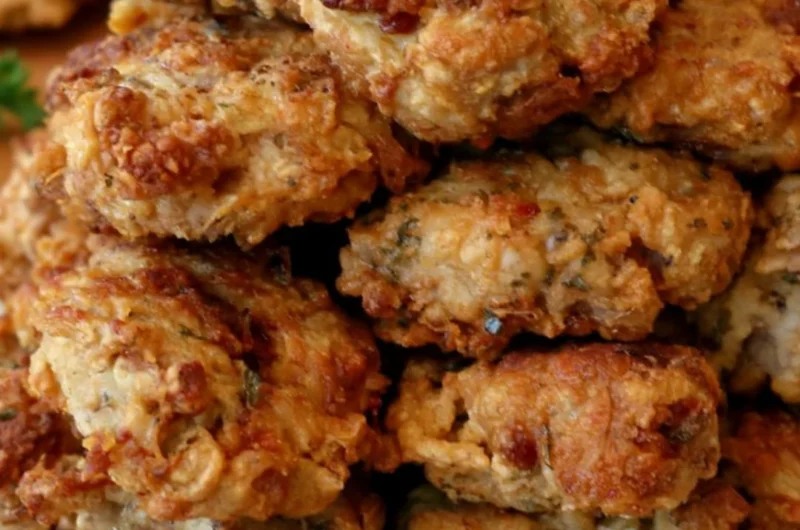 Crispy chicken fried steak bites served on a plate with dipping sauce