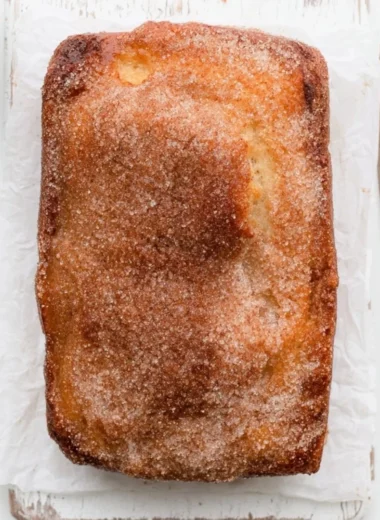 Delicious cinnamon sugar donut bread with a golden crust