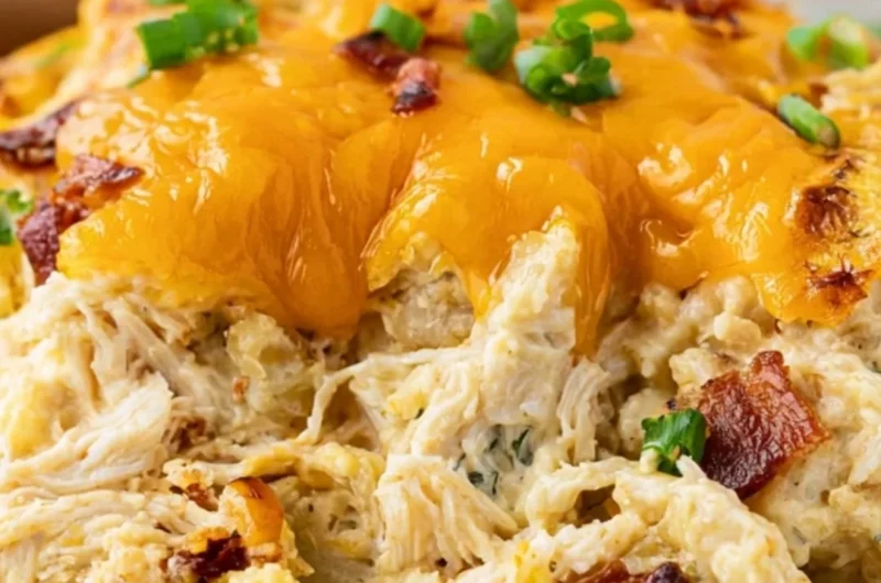 Delicious Crack Chicken Casserole in a cozy serving dish