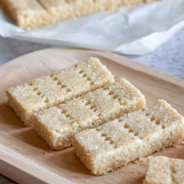 Homemade Scottish Shortbread cookies on a plate