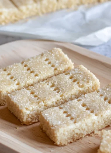 Homemade Scottish Shortbread cookies on a plate