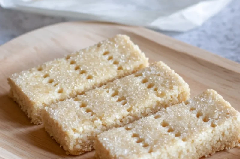 Homemade Scottish Shortbread cookies on a plate