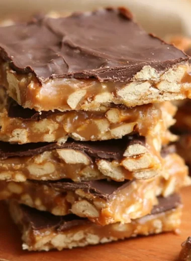 Delicious Chocolate Caramel Pretzel Bars topped with chocolate and caramel drizzle