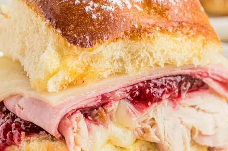 Easy Cheesy Monte Cristo Sliders served on a platter