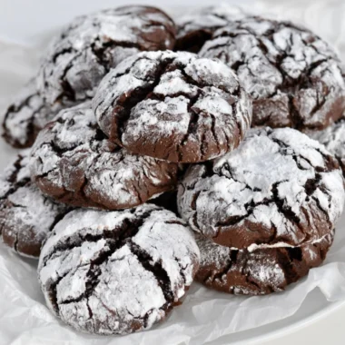 Delicious easy chocolate crinkle cookies dusted with powdered sugar