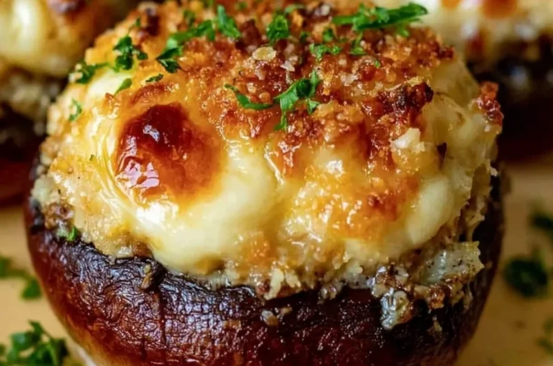 Delicious easy stuffed mushrooms topped with herbs and cheese
