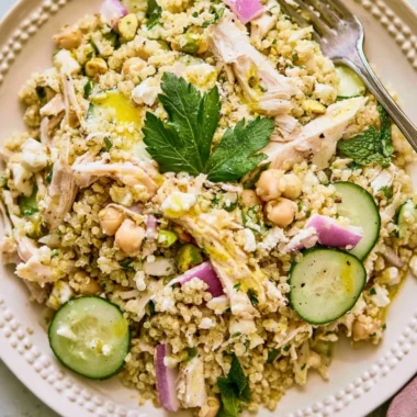 Delicious high protein Jennifer Aniston salad with fresh ingredients