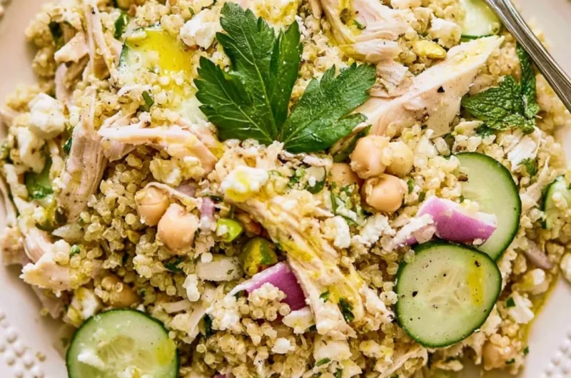 Delicious high protein Jennifer Aniston salad with fresh ingredients