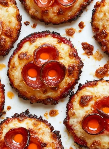 Crispy cheesy pizza bites made with pizza and pepperoni